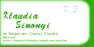 klaudia simonyi business card